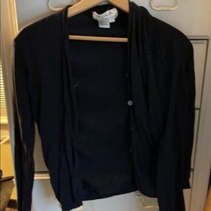 Black button up silk sweater